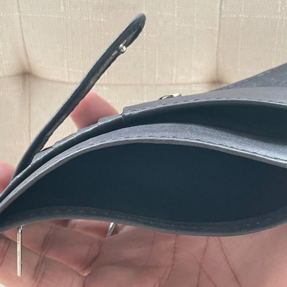 Long Card Holder Wallet Handheld Handmade Black Genuine Leather Multi Compartmen - Picture 8 of 10